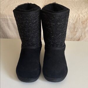 Minnetonka Charcoal Knit Boots